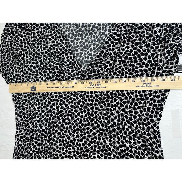 Leith New! Cloud Floral Dress Black White Knee Length Short Sleeve Work Size 2X - Picture 7 of 9